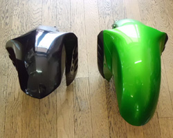 ノーマルとFPRのショートフェンダー これだけ短いです