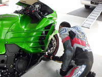 走行直後のエアチェック中