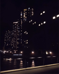 豊洲の高層マンション群の夜景